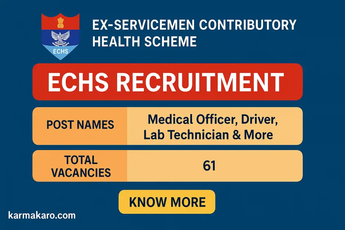 ECHS Recruitment 2025 - Apply for 61 Medical Officer, Driver & Other Posts