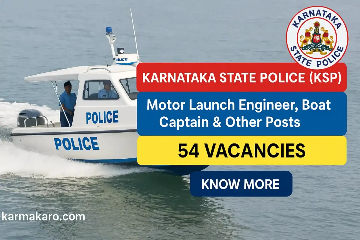 KSP Recruitment 2025 Apply for 54 Engine Driver, Assistant Boat Captain & Other Posts