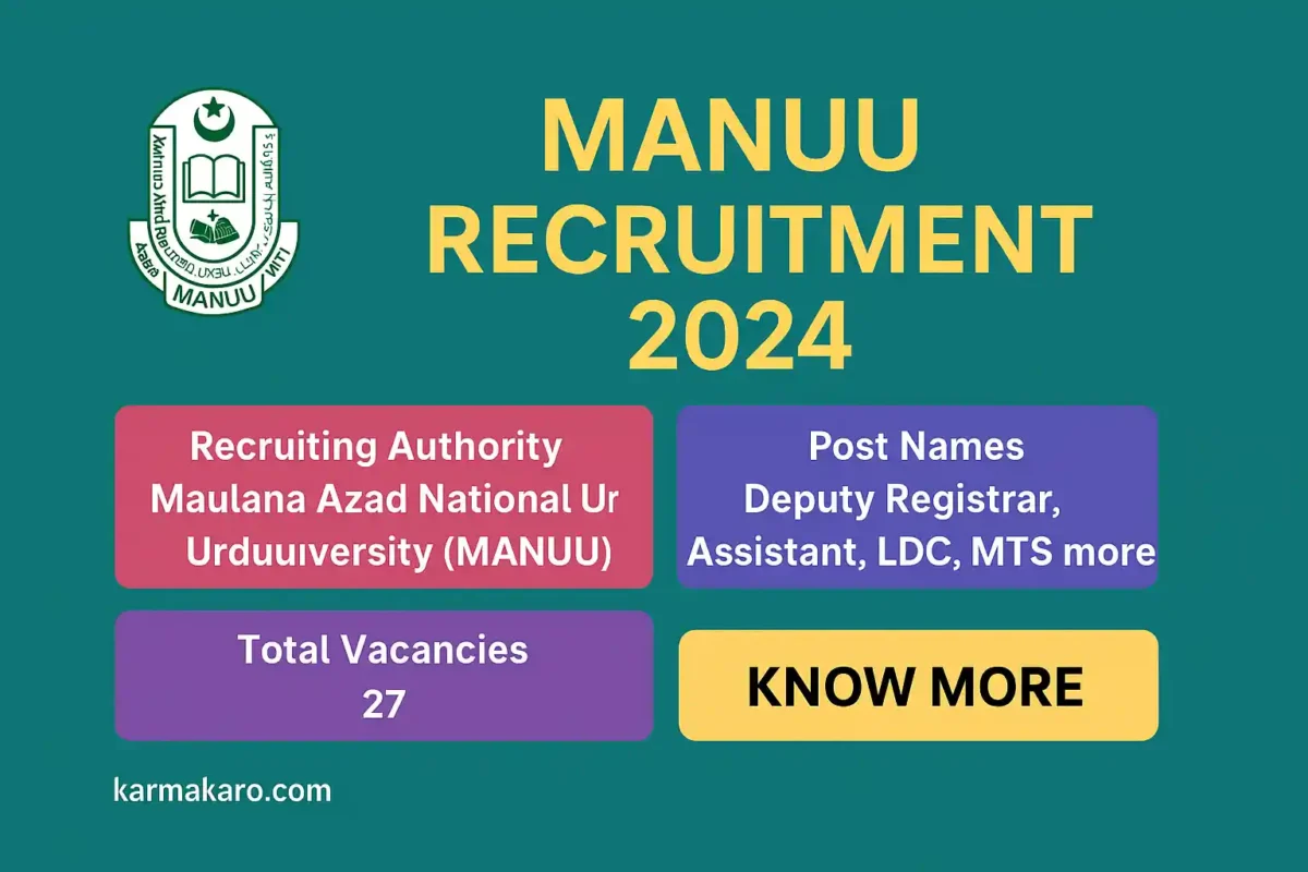 MANUU Recruitment 2025 Apply Online for 27 Deputy Registrar, Assistant & More Vacancies