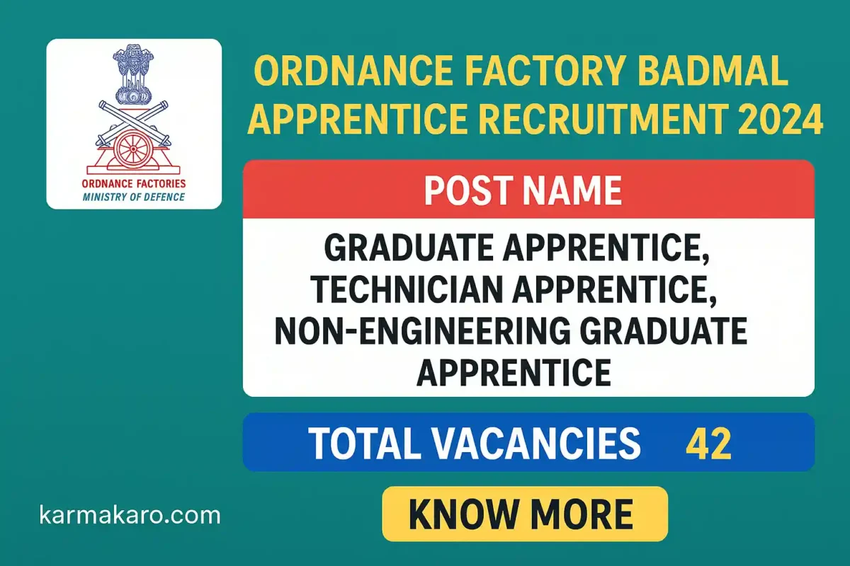 OFBL Apprentices Recruitment 2025 Notification Out for 42 Posts