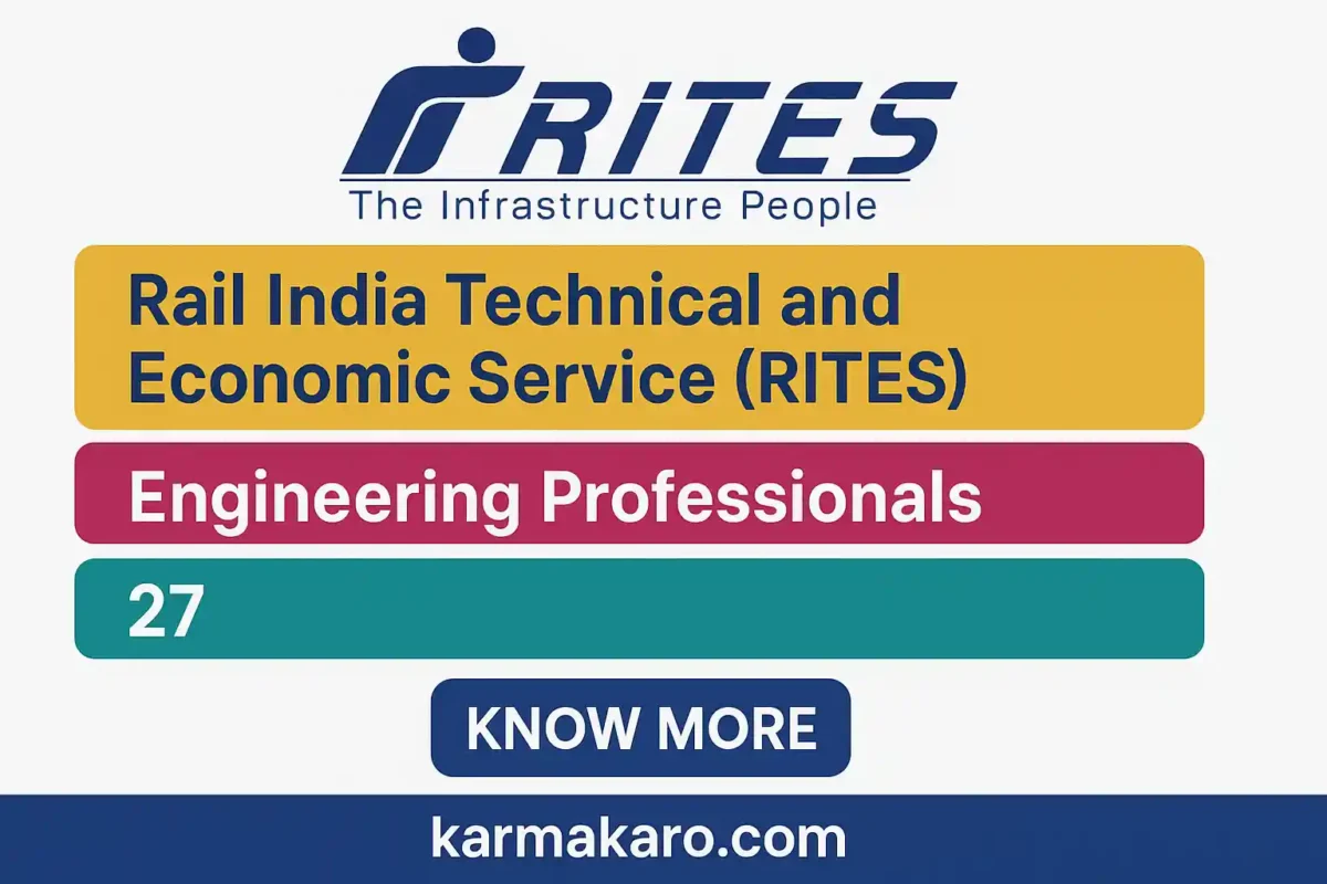 RITES Recruitment 2025 27 Engineering Professionals Posts, Apply Online