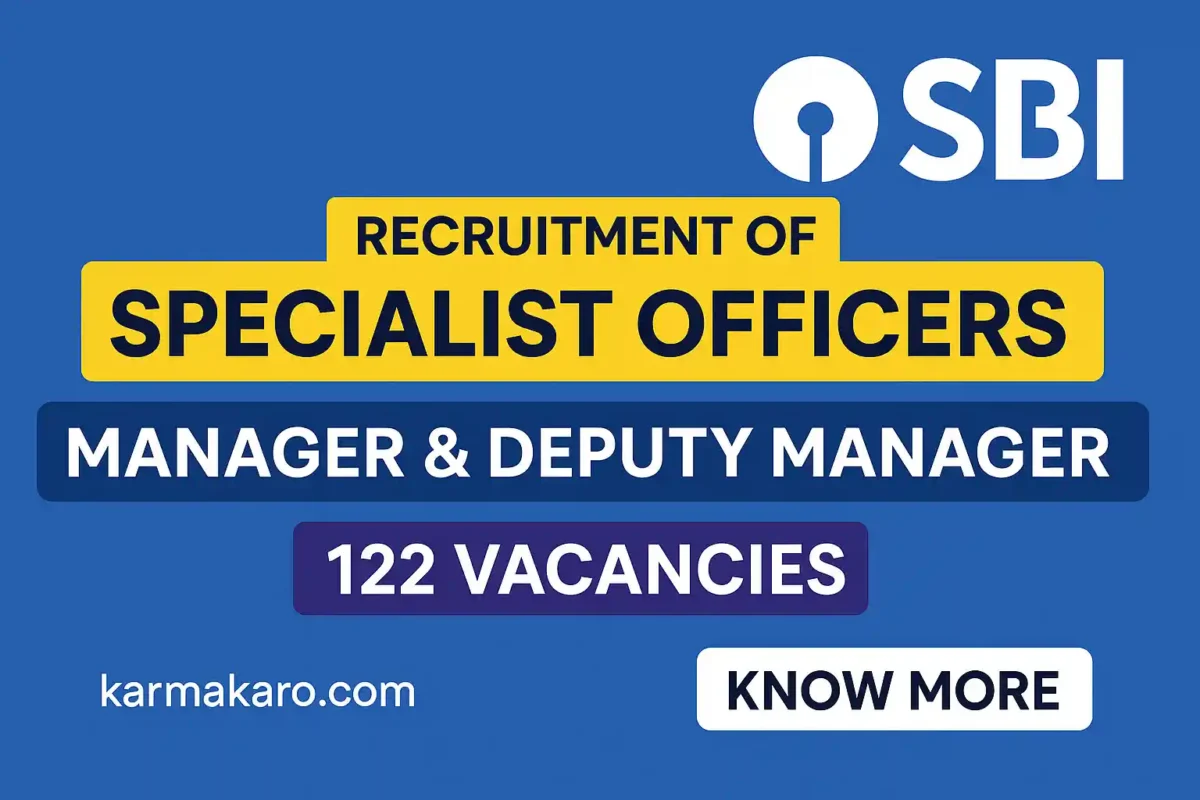 SBI Specialist Officers Recruitment 2025 Apply Online for 122 Posts
