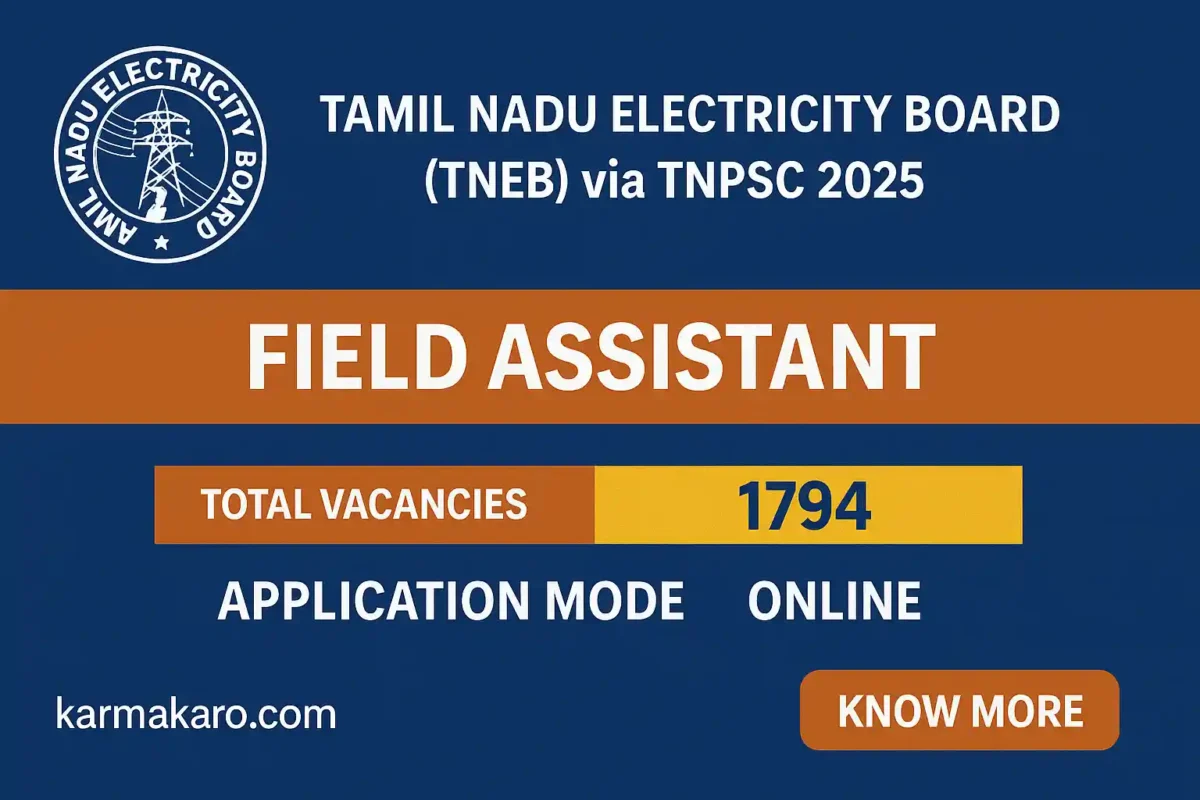 TNEB Field Assistant Recruitment 2025 – Apply Online for 1794 Posts