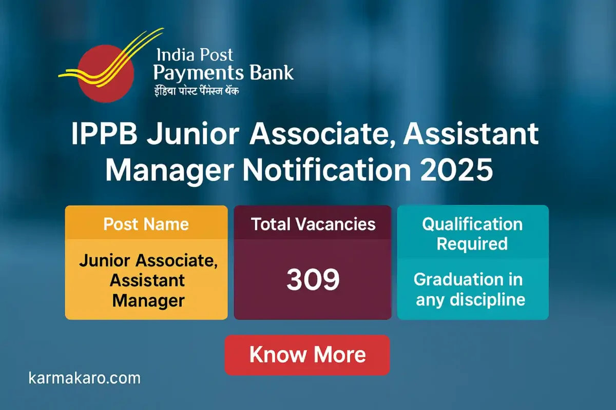IPPB Recruitment 2025 Apply Online for 309 Junior Associate and Assistant Manager Posts