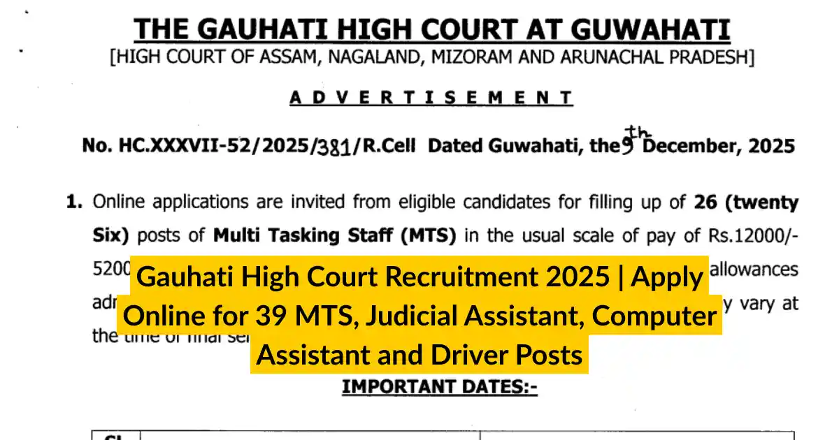 Gauhati High Court Recruitment 2025