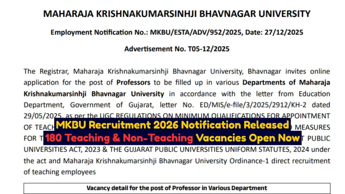 MKBU Recruitment 2026 Notification Released 180 Teaching & Non-Teaching Vacancies Open Now