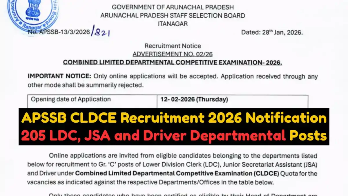 APSSB CLDCE Recruitment 2026