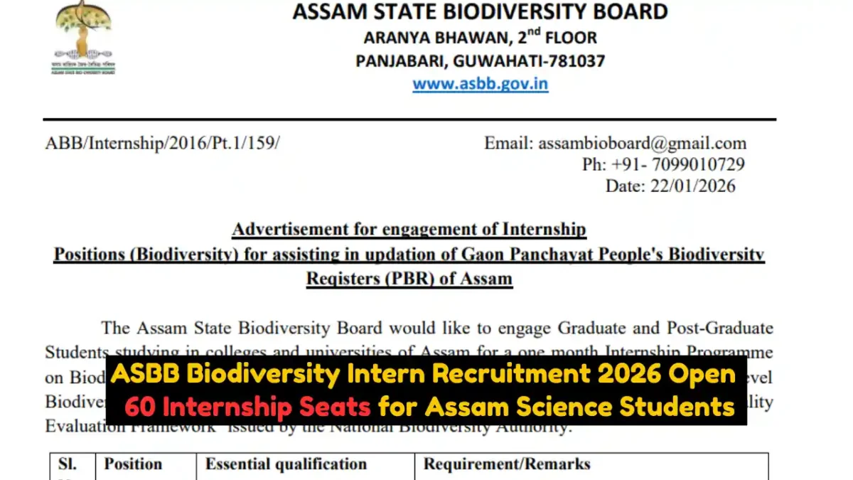 ASBB Biodiversity Intern Recruitment 2026