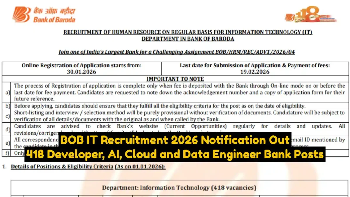 BOB IT Recruitment 2026