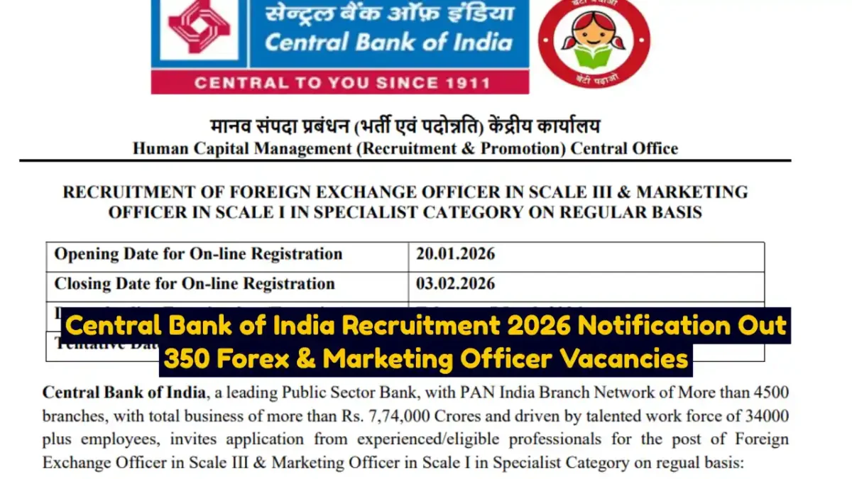 Central Bank of India Recruitment 2026
