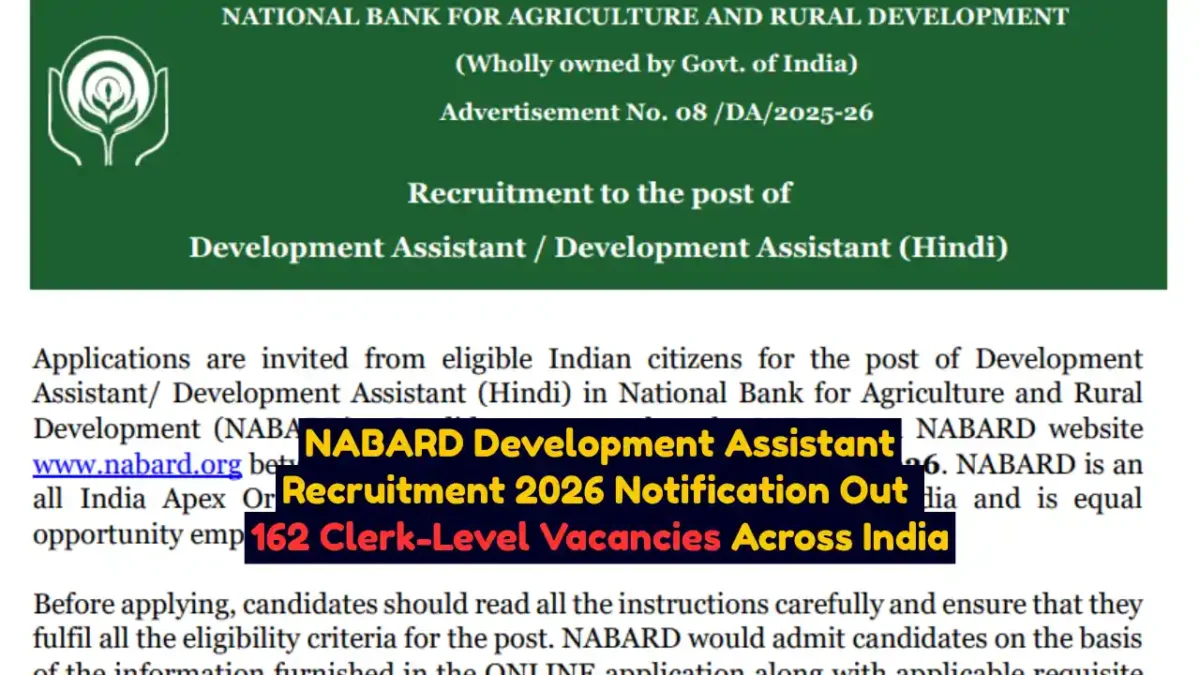 NABARD Development Assistant Recruitment 2026