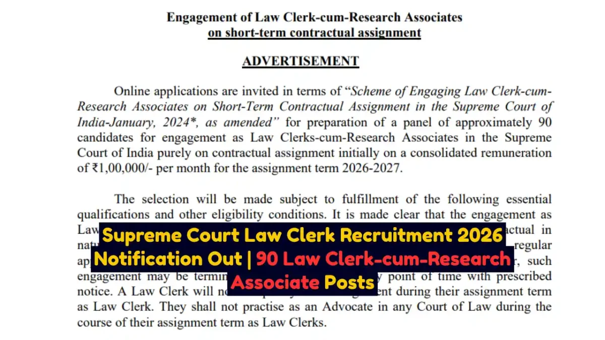 Supreme Court Law Clerk Recruitment 2026
