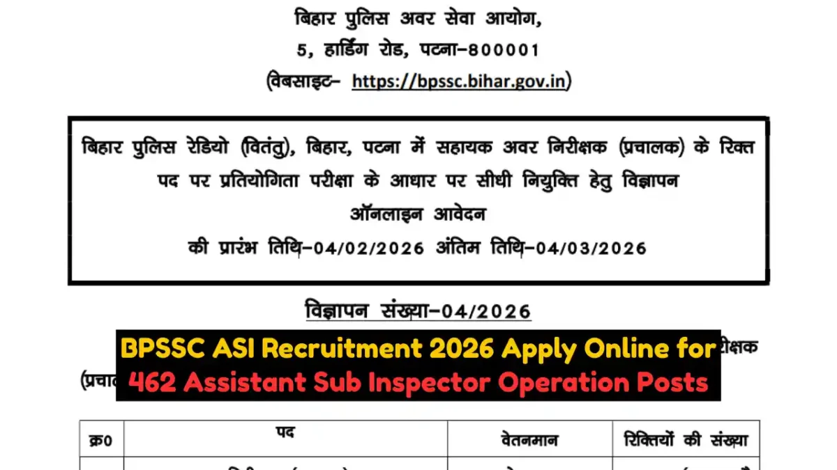 BPSSC ASI Recruitment 2026