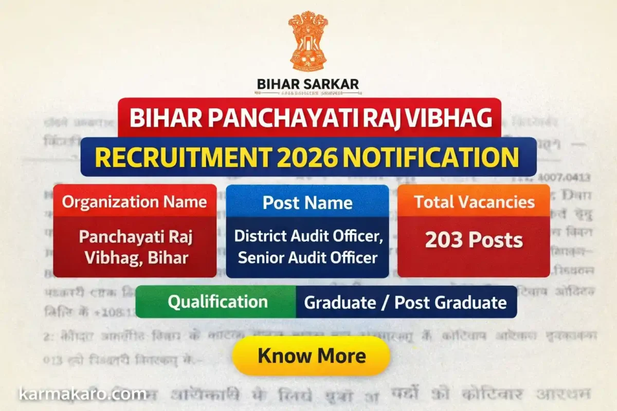 Bihar Panchayati Raj Vibhag Recruitment 2026