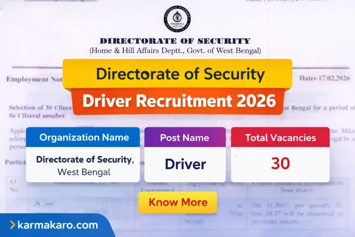 Directorate of Security Driver Recruitment 2026