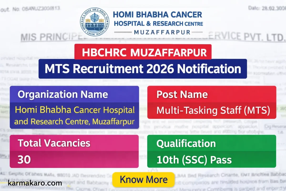 HBCHRC Muzaffarpur MTS Recruitment 2026