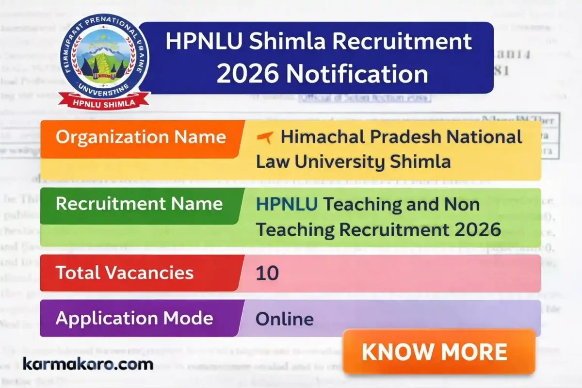 HPNLU Shimla Vacancy 2026