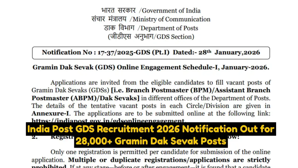 India Post GDS Recruitment 2026