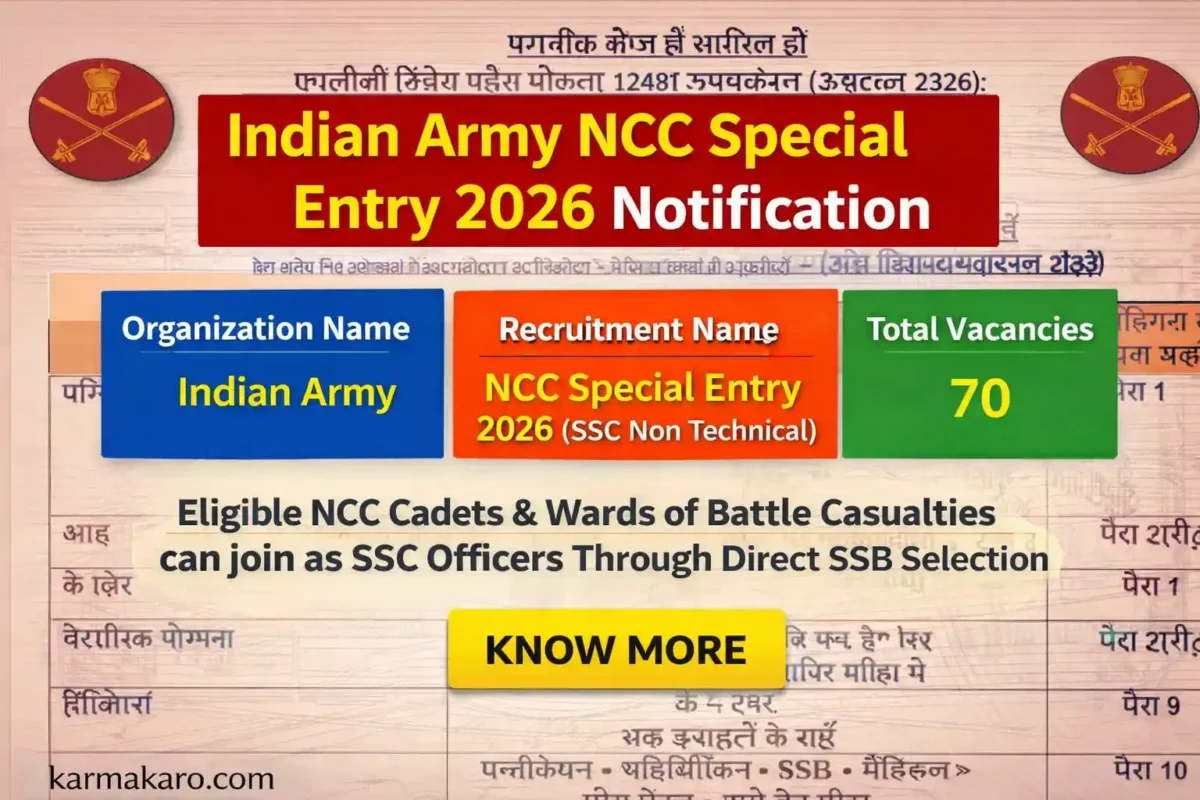 Indian Army NCC Special Entry 2026