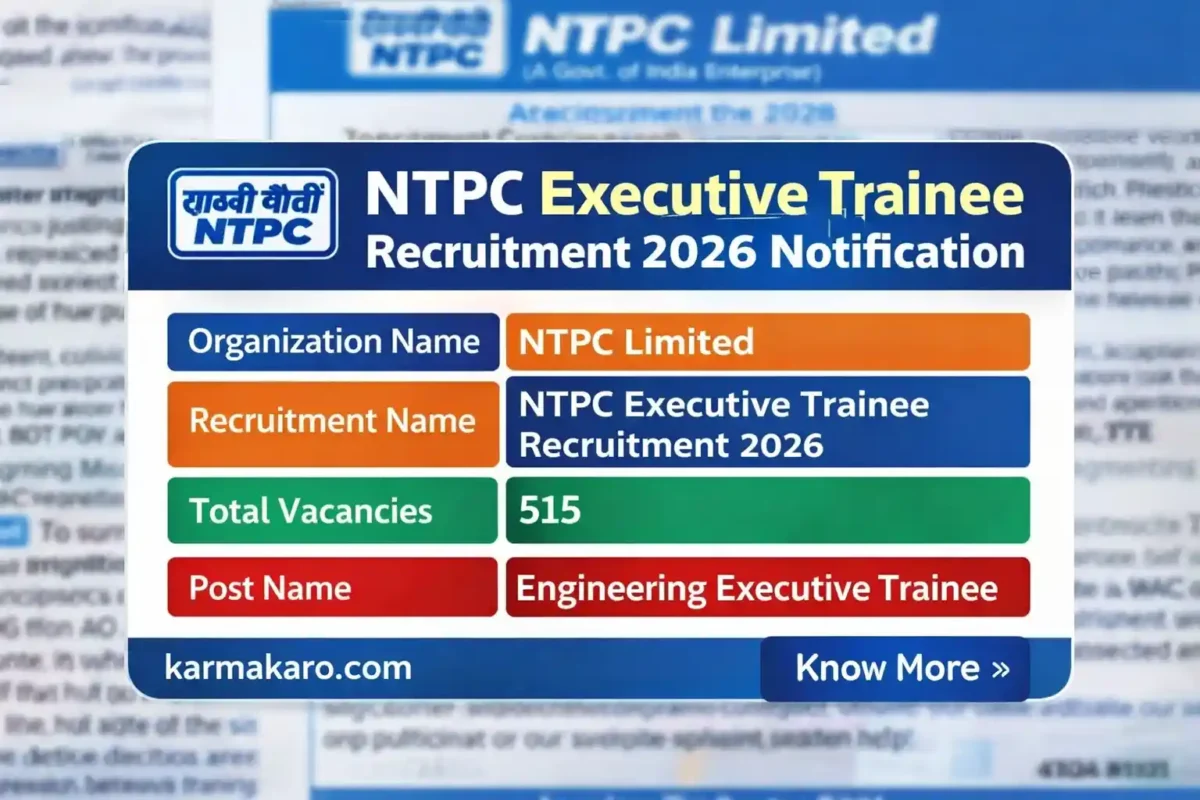 NTPC Executive Trainee Vacancy 2026