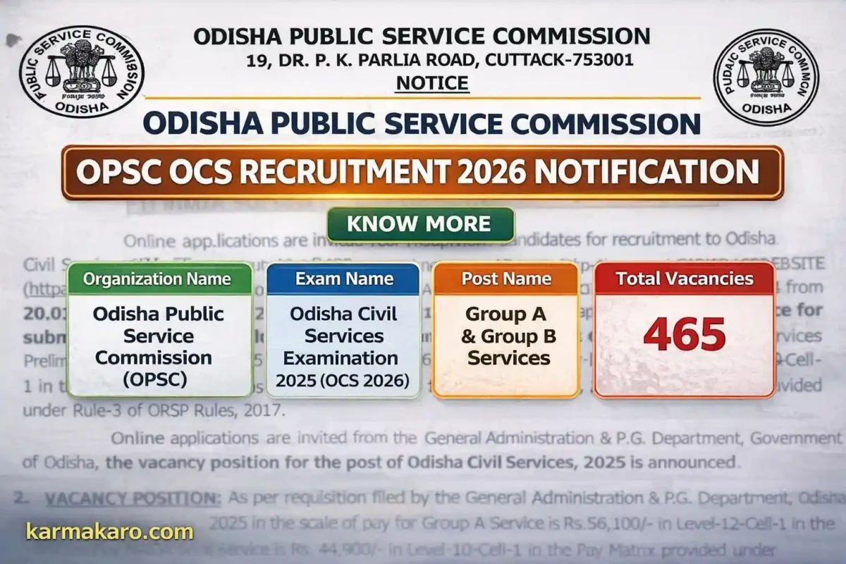 OPSC OCS Recruitment 2026 Notification