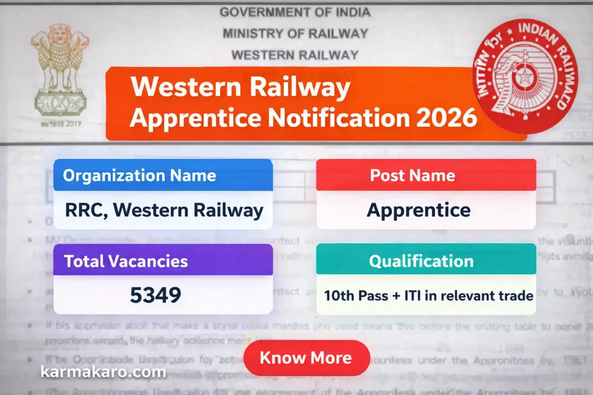 RRC Western Railway Apprentice Recruitment 2026