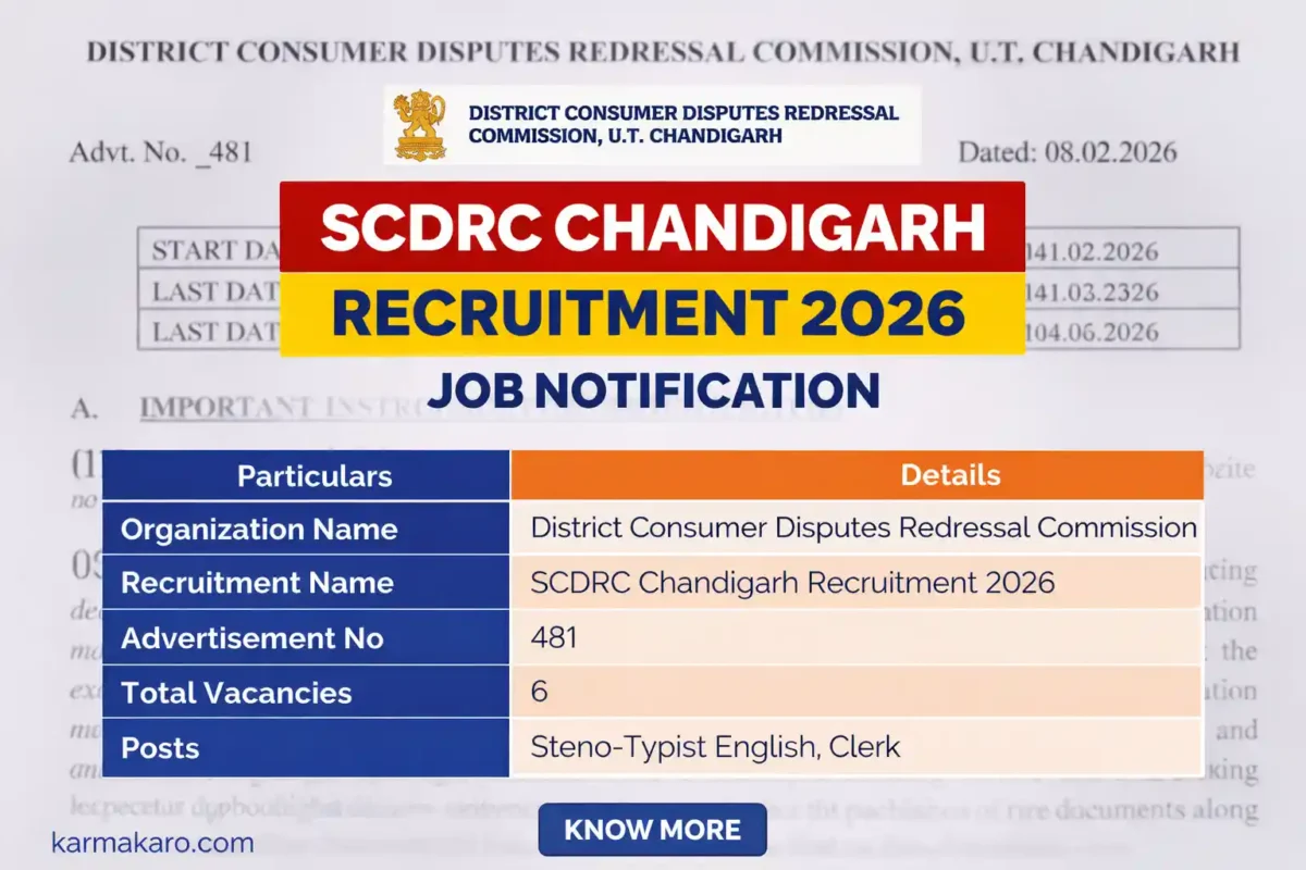 SCDRC Chandigarh Vacancy 2026