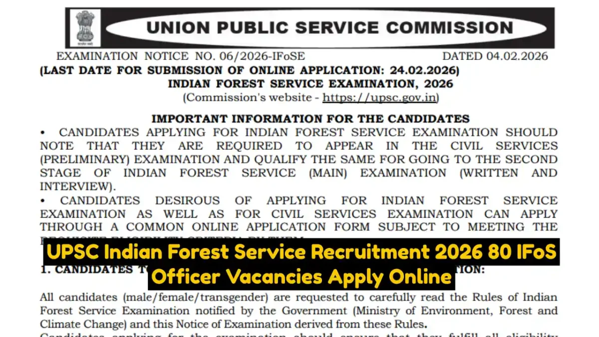 UPSC Indian Forest Service Recruitment 2026