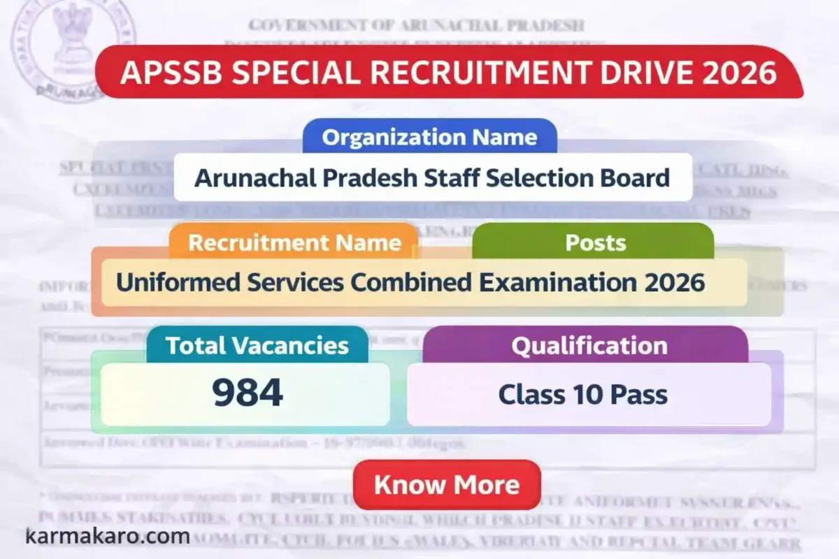 APSSB Special Recruitment Drive 2026