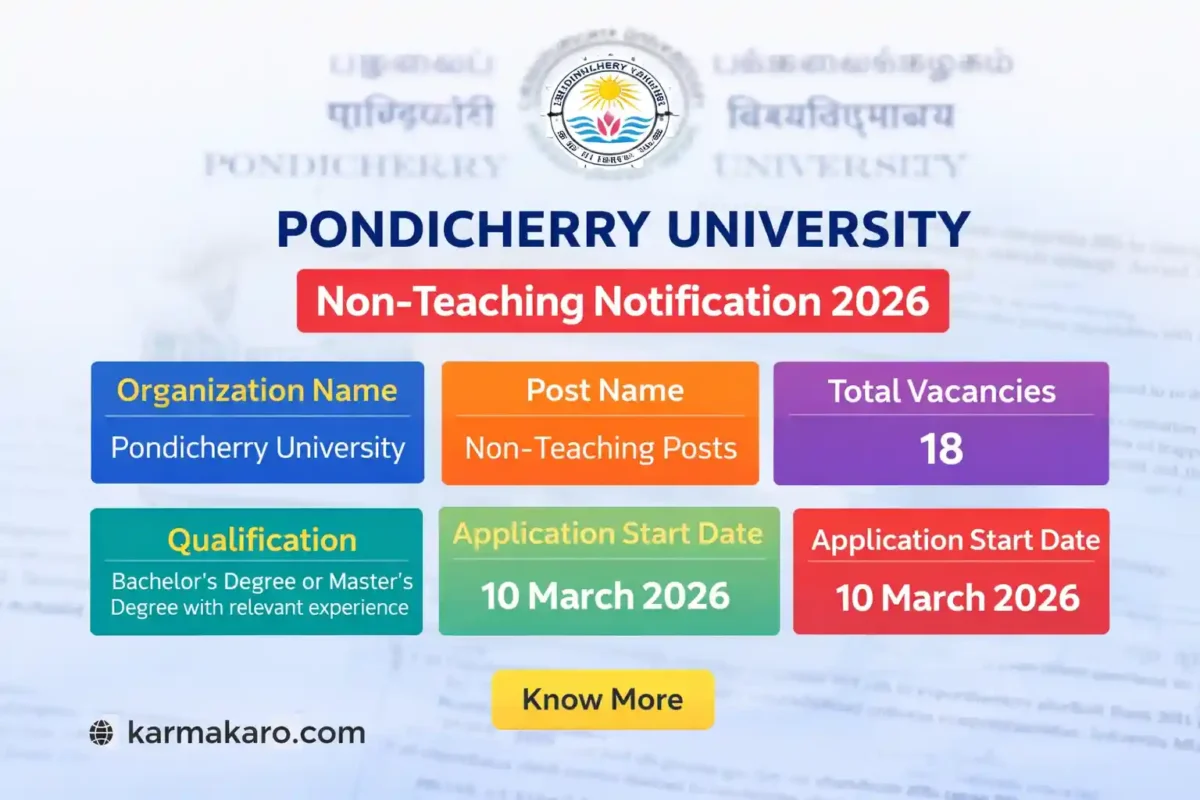 Pondicherry University Recruitment 2026